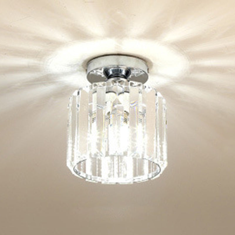 5.9 Inches Wide Mini Crystal Ceiling Light Single Bulb Modern Lighting Fixture for Fitting Room
