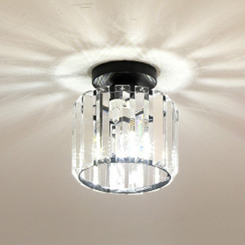 5.9 Inches Wide Mini Crystal Ceiling Light Single Bulb Modern Lighting Fixture for Fitting Room