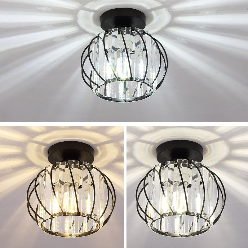 7.5 Inches Wide Mini Crystal Ceiling Light met Metal Wire Design Modern Lighting Fixture voor Gang Aisle