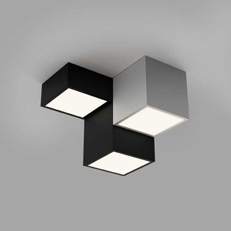 Geometric Rectangular Combination LED Flush Mount Light Modern Minimalist Multi-Lights Ceiling Lamp for Bedroom Living Room