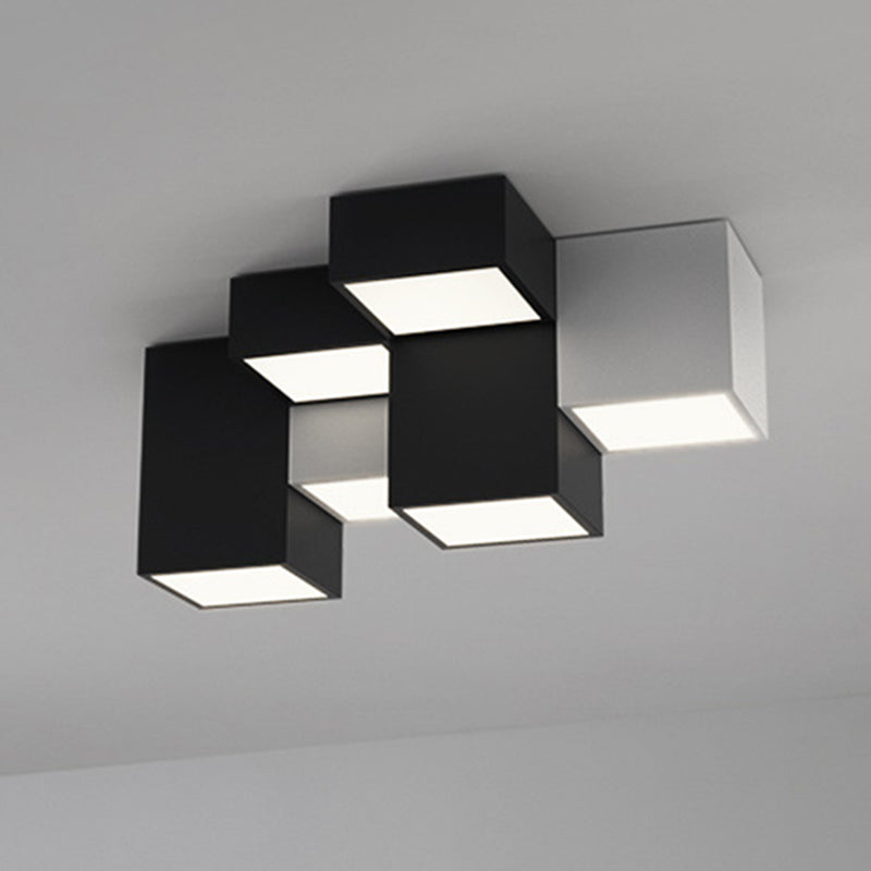 Geometric Rectangular Combination LED Flush Mount Light Modern Minimalist Multi-Lights Ceiling Lamp for Bedroom Living Room