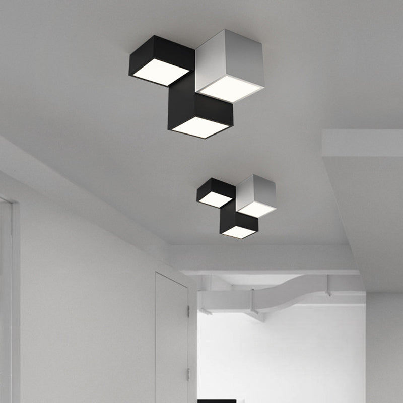 Geometric Rectangular Combination LED Flush Mount Light Modern Minimalist Multi-Lights Ceiling Lamp for Bedroom Living Room