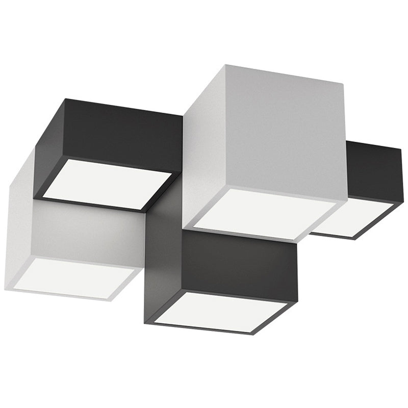 Geometric Rectangular Combination LED Flush Mount Light Modern Minimalist Multi-Lights Ceiling Lamp for Bedroom Living Room