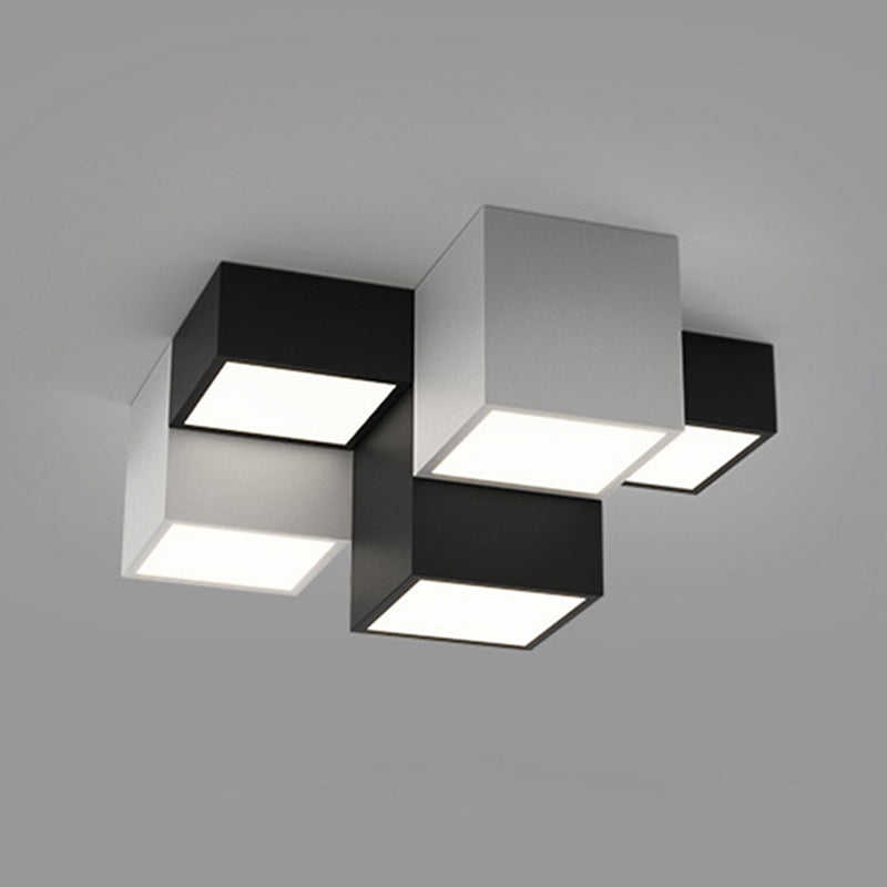 Geometric Rectangular Combination LED Flush Mount Light Modern Minimalist Multi-Lights Ceiling Lamp for Bedroom Living Room