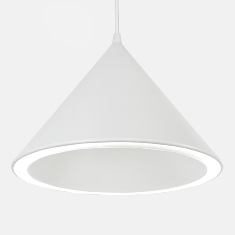 Dinning Room LED Hanging Light Fixture Simple Style Hanging Ceiling Light with Cone Metal Shade