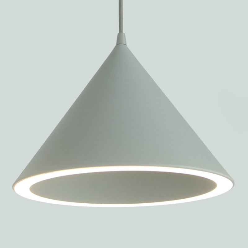 Dinning Room LED Hanging Light Fixture Simple Style Hanging Ceiling Light with Cone Metal Shade