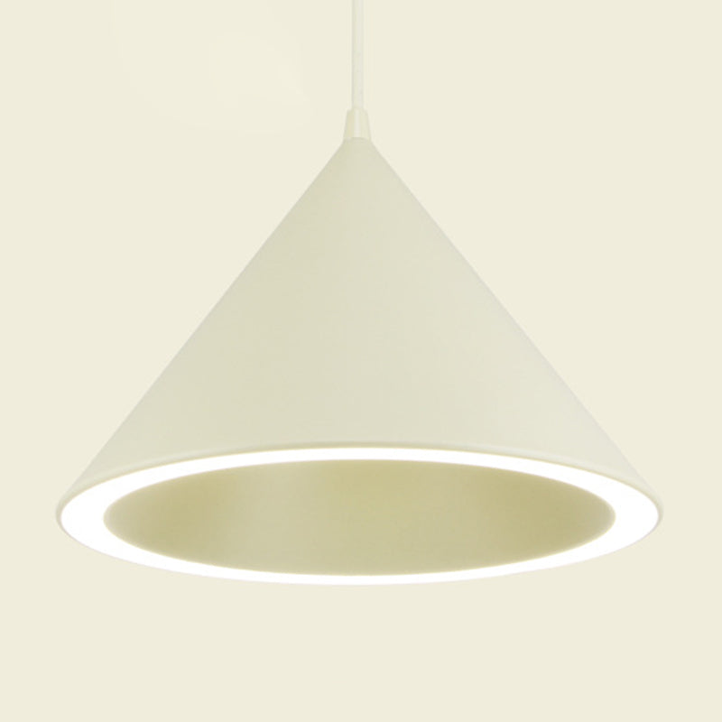 Dinning Room LED Hanging Light Fixture Simple Style Hanging Ceiling Light with Cone Metal Shade