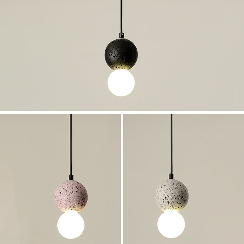 Terrazzo rotondo mini appeso a sospensione del minimalismo nordico ciondolo a 1 luce per letto