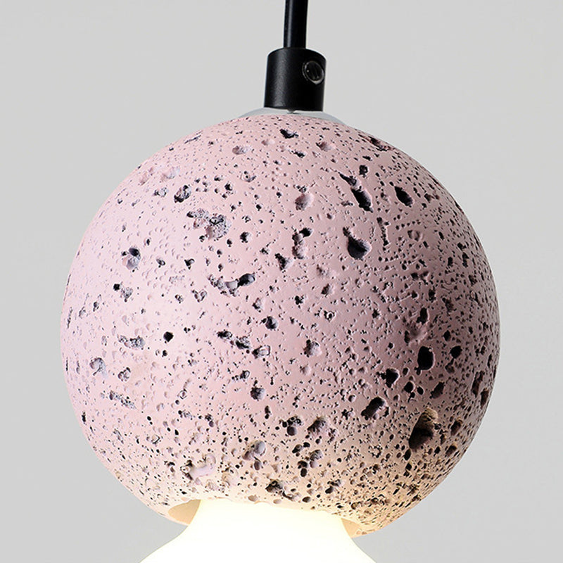 Round Terrazzo Mini Hanging Light Nordic Minimalism Style 1-Light Pendant for Bedside