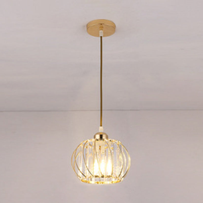 7,5 pouces de large Mini Crystal Hanging Light avec design métallique Conception d'éclairage moderne pour l'allée du couloir