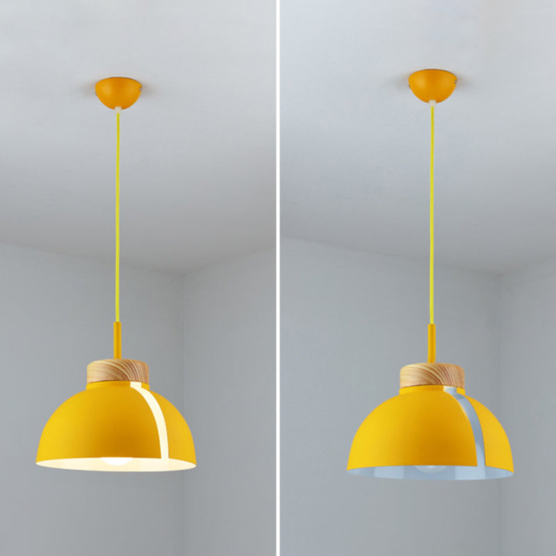 Minimalist Style Pendant Light Fixture Dome Hanging Pendant Lamp with Metal Shade