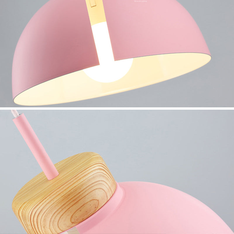 Minimalist Style Pendant Light Fixture Dome Hanging Pendant Lamp with Metal Shade