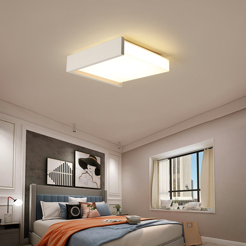 Minimalisme nordique Style LED Ceiling Light Acrylic Shade Geometric Design Flush-mount Lamp for Bedroom