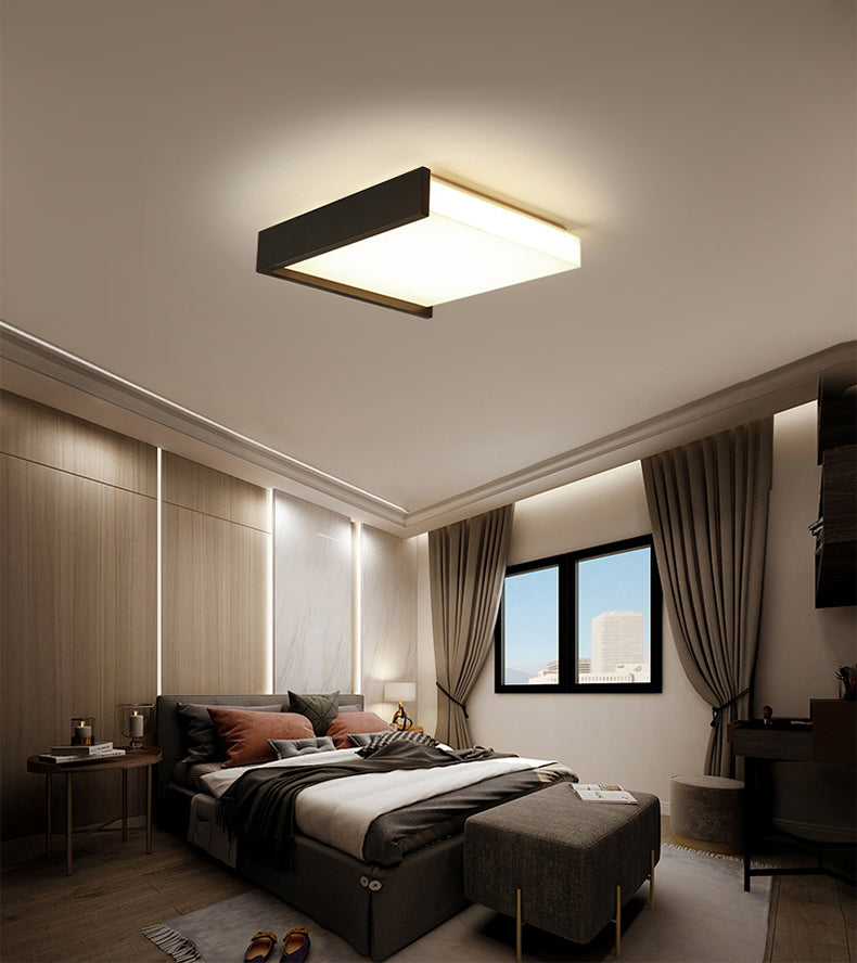Minimalisme nordique Style LED Ceiling Light Acrylic Shade Geometric Design Flush-mount Lamp for Bedroom