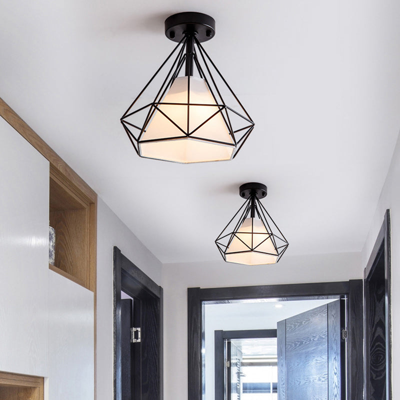 Modern Industrial Style Star Shape Ceiling Light Fabric Lampshade Ceiling Lamp for Living Room Bedroom