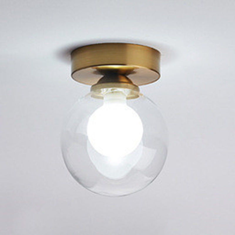Mini Globe Glass Flush Mount Simple Single-Bulb Ceiling Light Fixture for Hallway