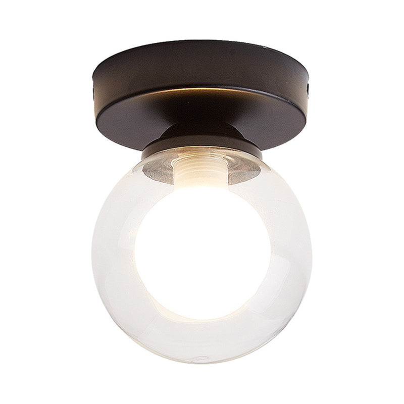 Mini Globe Glass Flush Mount Simple Single-Bulb Ceiling Light Fixture for Hallway