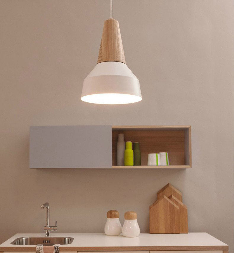 Trota in legno in metallo Trota sospesa a sospensione Simplicità Simplicità Apparecchio di illuminazione a sospensione per camera da letto