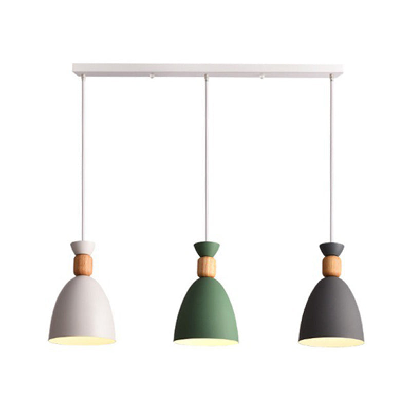 Wit gearceerde verlichting hanger Noordse stijl metalen hanger verlichtingsarmatuur voor eetkamer