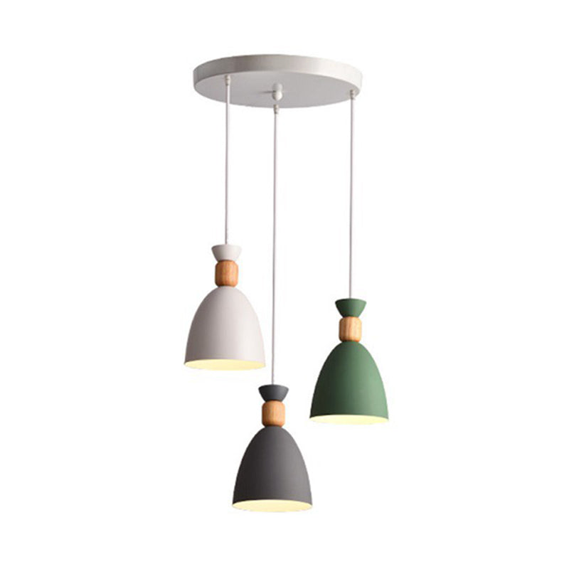 Posaborador de iluminación blanca sombreada fijación de iluminación de metal de estilo nórdico para comedor para comedor