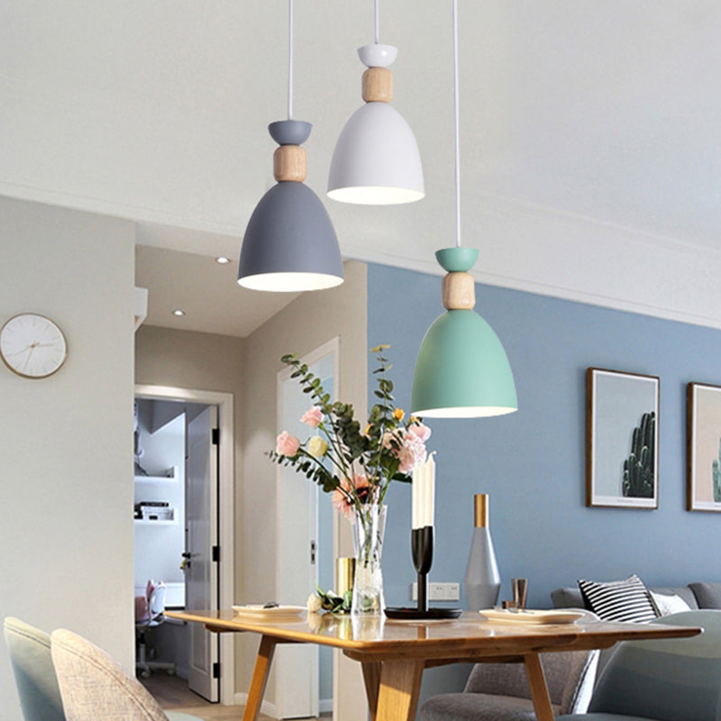 Posaborador de iluminación blanca sombreada fijación de iluminación de metal de estilo nórdico para comedor para comedor