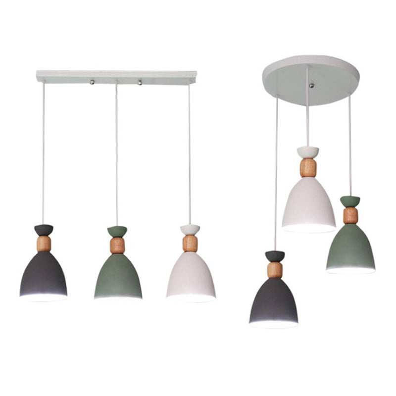 Posaborador de iluminación blanca sombreada fijación de iluminación de metal de estilo nórdico para comedor para comedor