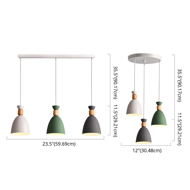 Posaborador de iluminación blanca sombreada fijación de iluminación de metal de estilo nórdico para comedor para comedor