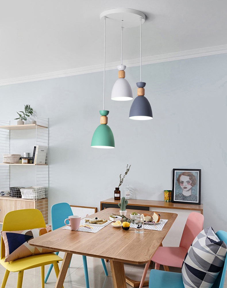 Posaborador de iluminación blanca sombreada fijación de iluminación de metal de estilo nórdico para comedor para comedor