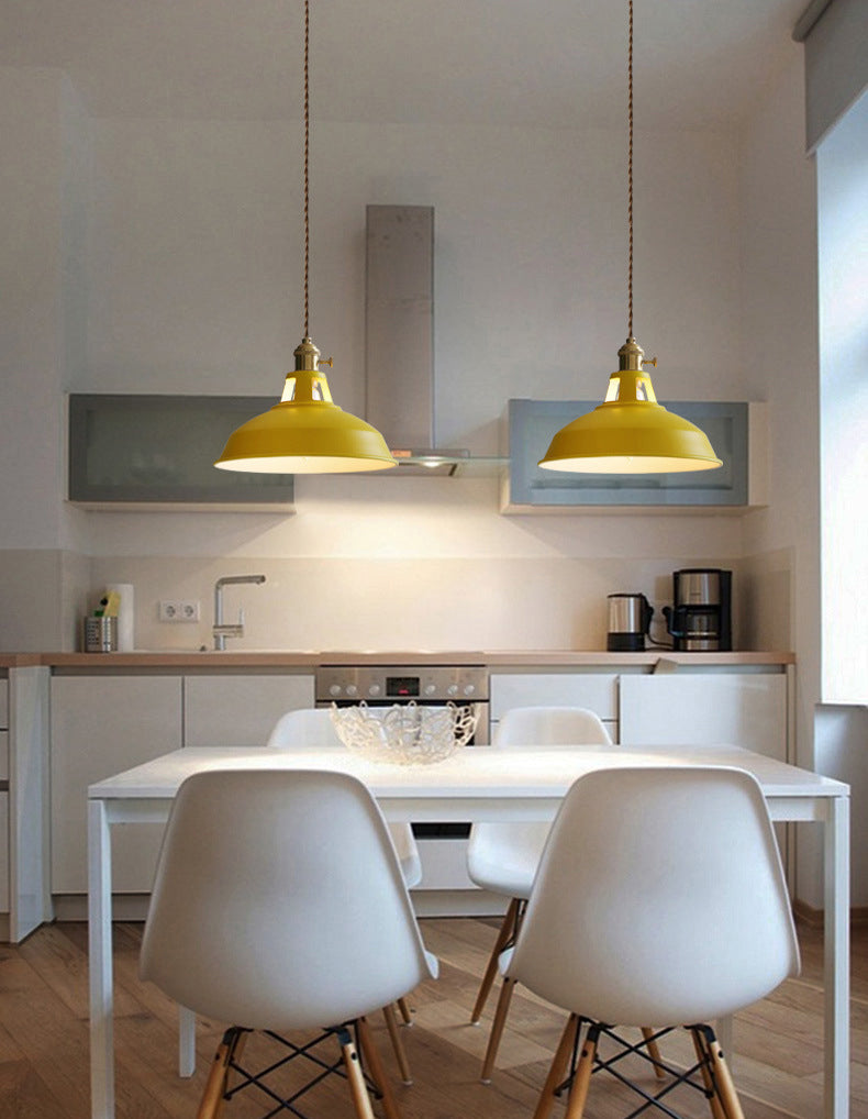 Schattierter Esszimmer hängende Anhänger Lampe Metall Einfachheitsstil Federung Licht