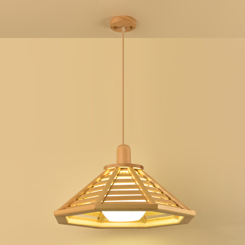 Japanse stijl houten huis kroonluchter handgemaakte houten hanglamp voor bar balkon