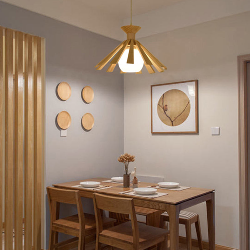 Hölzerne Single -Kopf -Ess -Kronleuchter -Log -Deckenschalen anheigendem Himmellicht des japanischen Stils