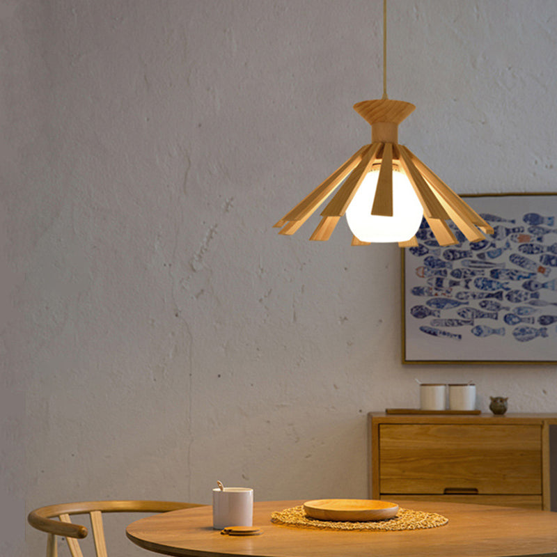 Hölzerne Single -Kopf -Ess -Kronleuchter -Log -Deckenschalen anheigendem Himmellicht des japanischen Stils