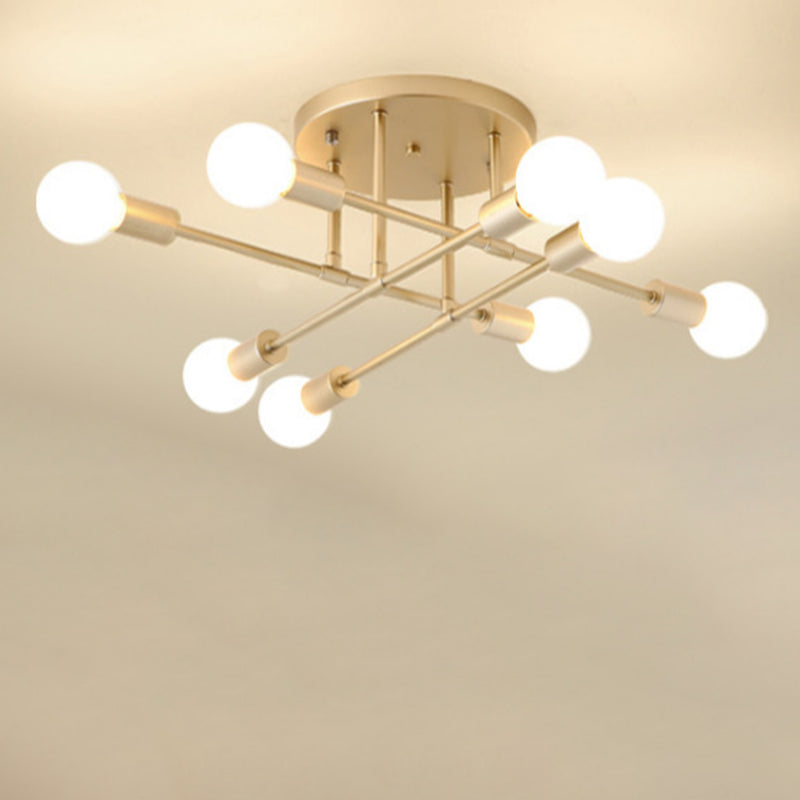 Blootgestelde lamp Semi-inbouw kroonluchter Industrieel Metaal Semi-inbouwlicht