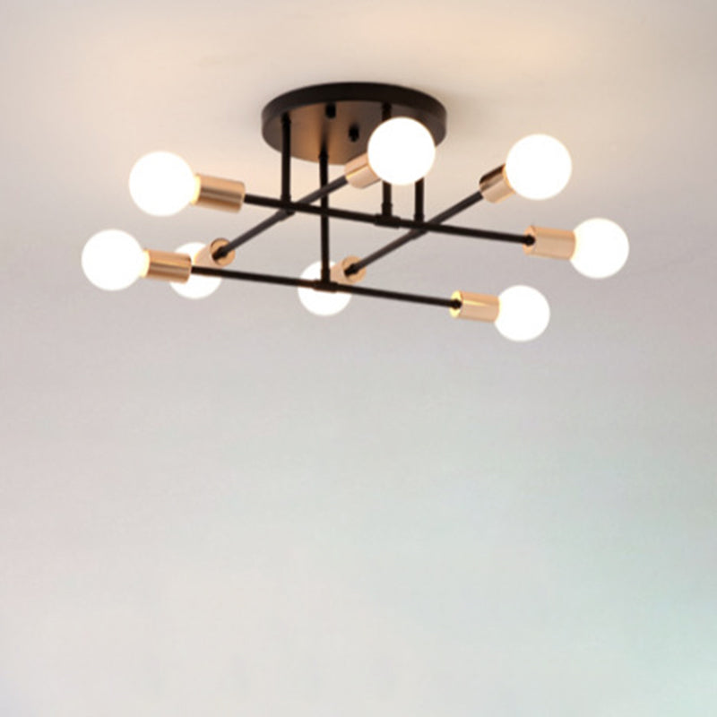 Blootgestelde lamp Semi-inbouw kroonluchter Industrieel Metaal Semi-inbouwlicht