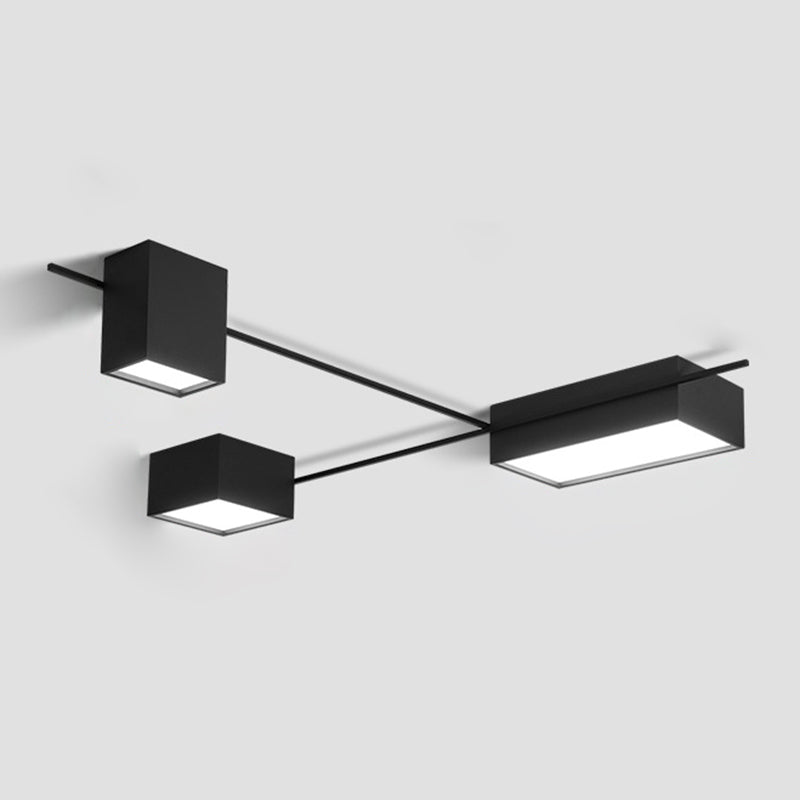 Squared Flush Mount Ceiling Lighting Fixture Modern Acrylic Flushmount