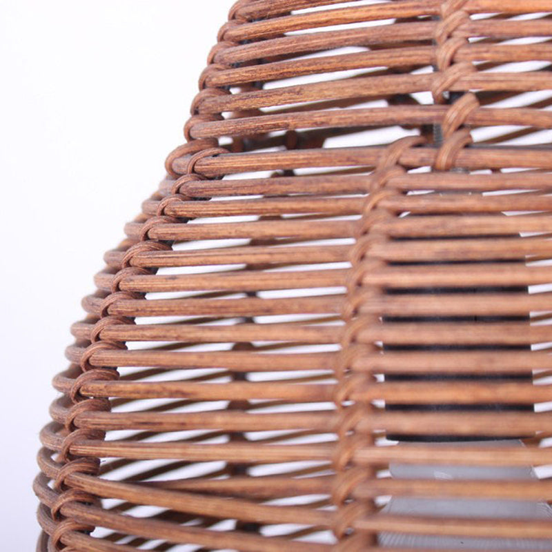 Stile asiatico in stile rattan lampadario conch a forma rotonda piena lampada da cucina appesa