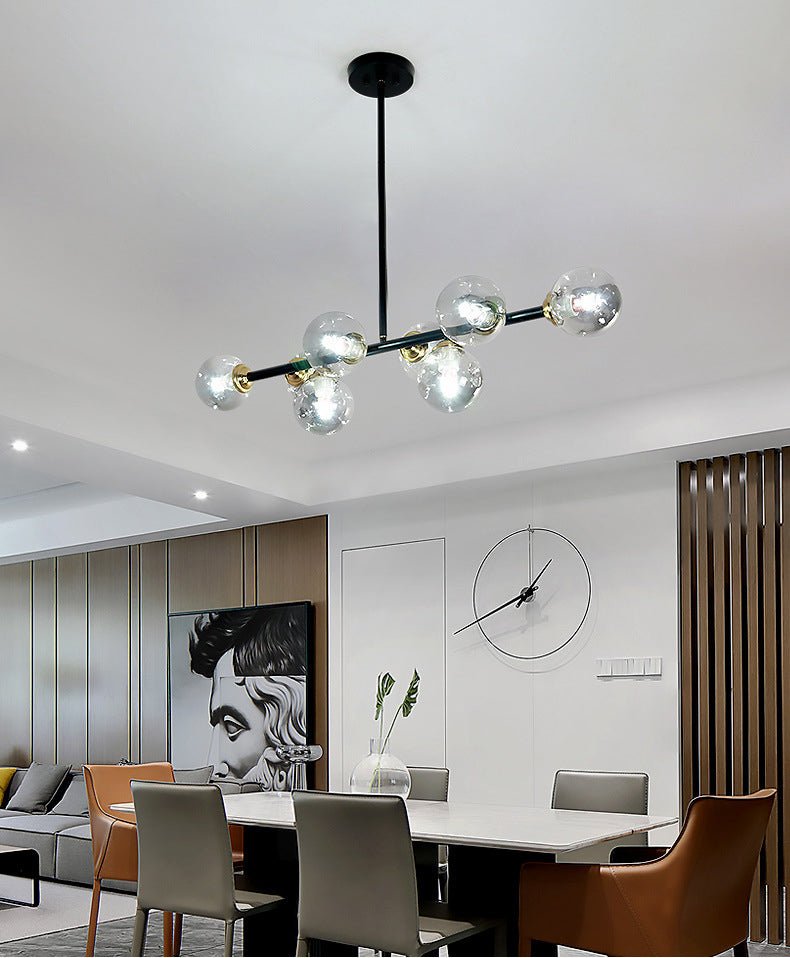 Shaded Dinning Room Chandelier Light Fixture Glass Simplicity Pendant Light Fixture