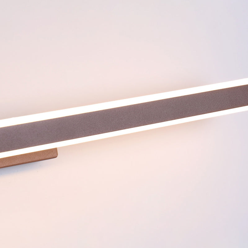 Modern Style Mirror Cabinet Bathroom Wall Lights Brown Metal Linear Shade LED Ambient Vanity Lighting