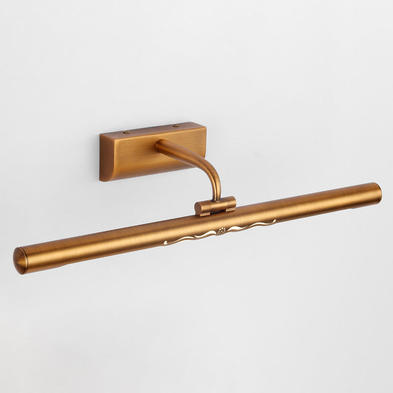 Waterproof Linear LED Wall Light Metal Antique Brass Vanity Neutral Light for Dressing Room