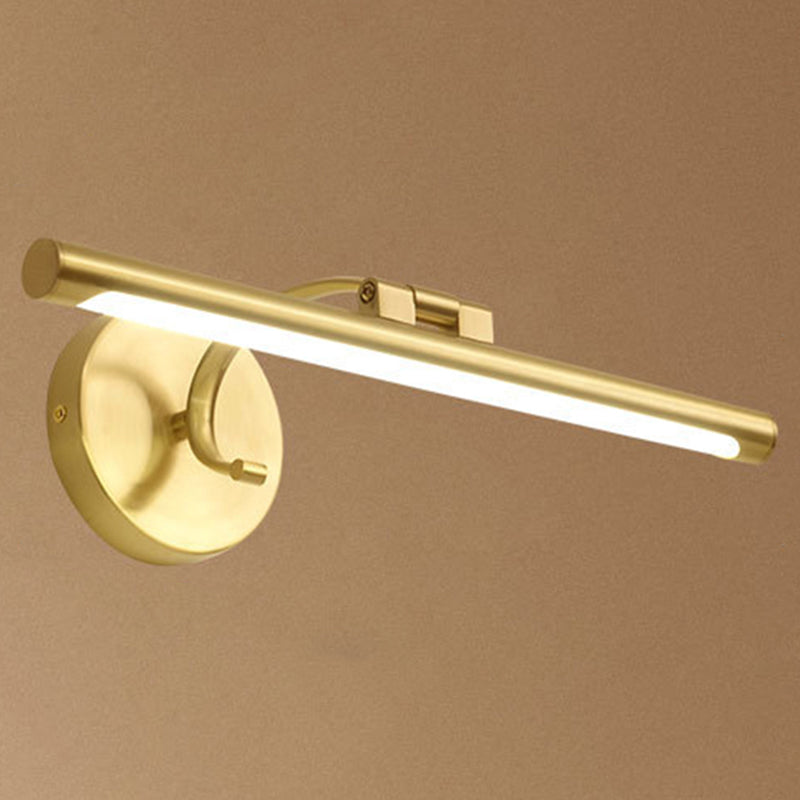 Retro Brass Mirror Cabinet Bathroom Wall Lights Metal Linear Shade LED Ambient Vanity Lighting