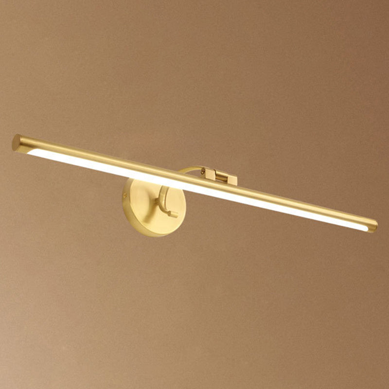 Retro Brass Mirror Cabinet Bathroom Wall Lights Metal Linear Shade LED Ambient Vanity Lighting