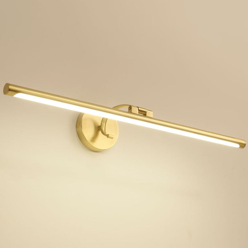 Retro Brass Mirror Cabinet Bathroom Wall Lights Metal Linear Shade LED Ambient Vanity Lighting