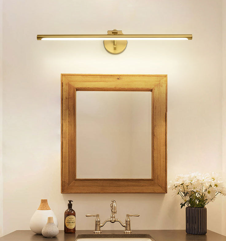 Retro Brass Mirror Cabinet Bathroom Wall Lights Metal Linear Shade LED Ambient Vanity Lighting