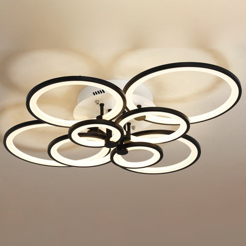 Moderne cirkelvormige schaduw binnen LED plafondlicht acryl semi -spoeling mount
