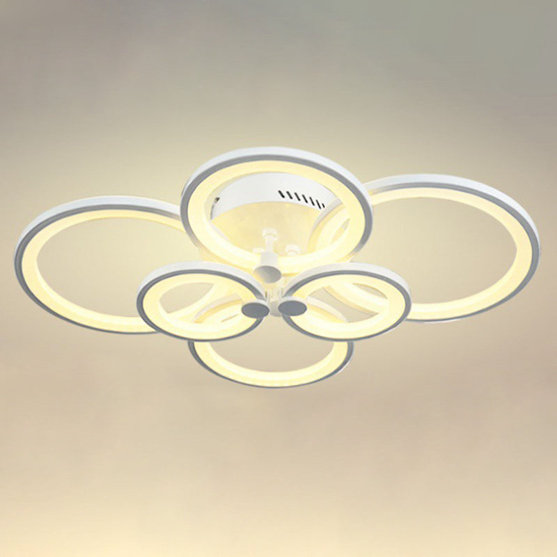 Moderne cirkelvormige schaduw binnen LED plafondlicht acryl semi -spoeling mount