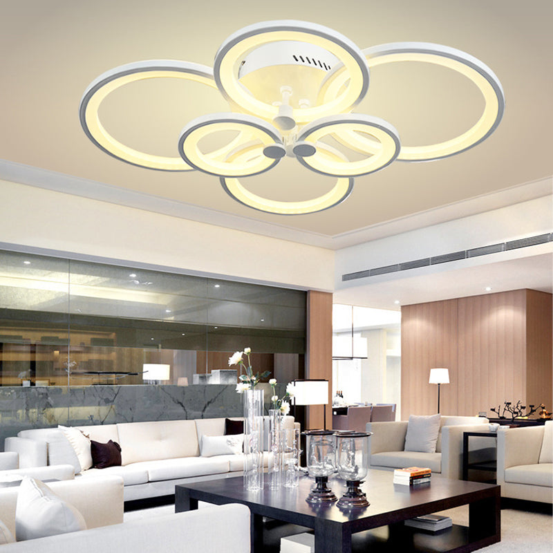 Moderne cirkelvormige schaduw binnen LED plafondlicht acryl semi -spoeling mount