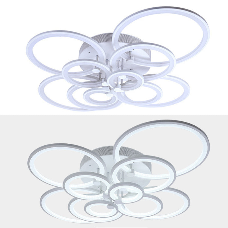 Moderne cirkelvormige schaduw binnen LED plafondlicht acryl semi -spoeling mount