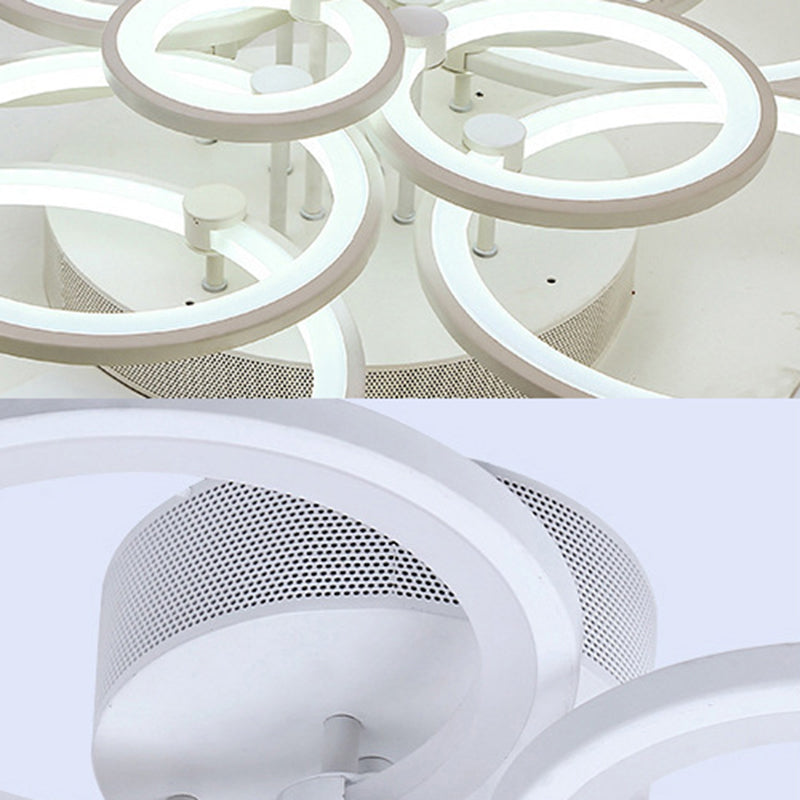 Moderne cirkelvormige schaduw binnen LED plafondlicht acryl semi -spoeling mount