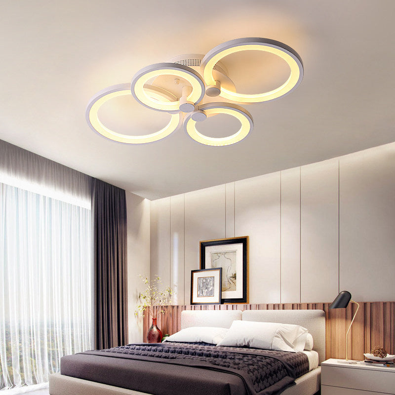 Modern Circular Shade LED Indoor Ceiling Light with Acrylic Shade Semi Flush Mount