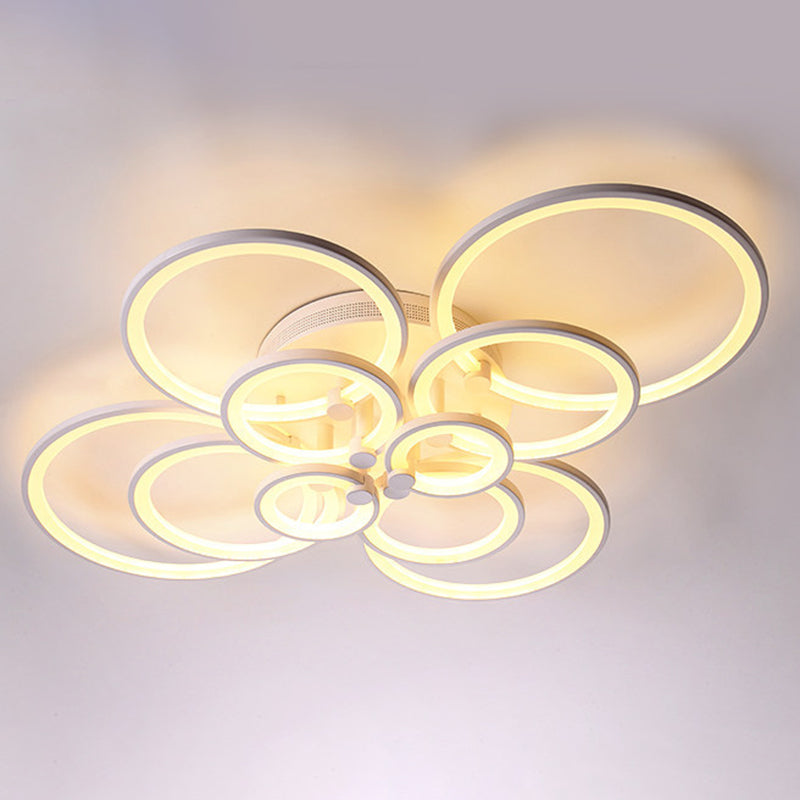 Modern Circular Shade LED Indoor Ceiling Light with Acrylic Shade Semi Flush Mount